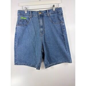 Empyre Tori Womens Denim Skate Shorts Size 10 Blue Jorts High Rise Loose